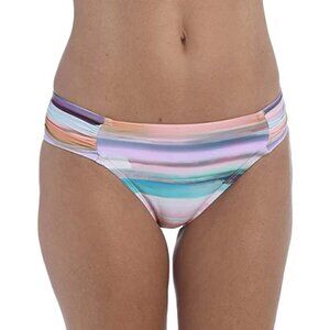 La Blanca 'Ocean Tides' Shirred-Side Bikini Swimsuit Bottom, Multicolor